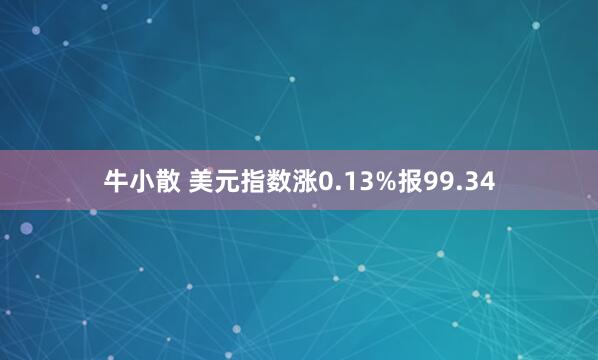 牛小散 美元指数涨0.13%报99.34