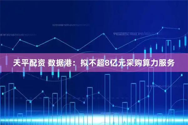 天平配资 数据港：拟不超8亿元采购算力服务